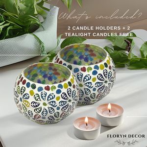 Handcrafted Multi Flower Mosaic Glass Jar Soy Wax Scented <b>Candle</b> Premium Home Fragrance <b>Candle</b> for Festive Decor <b>Gifts</b> Wholesale - Product Image 3