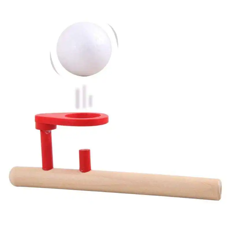 子供のための木製フローティングブローボールおもちゃモンテッソーリ楽しいブローボールバランスおもちゃ子供のフローティングおもちゃ