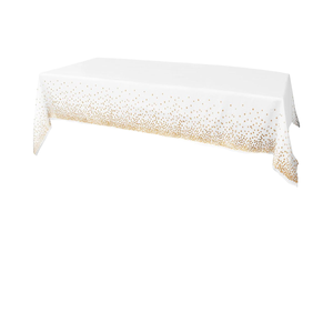 Nappes jetables en or blanc de 54x108 pouces <span class=keywords><strong>Vaisselle</strong></span> de forme rectangulaire pour décorations de fêtes de fiançailles baptêmes de remise des diplômes - Product Image 5