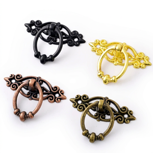 Furniture Handle and Knob Ring Zinc Alloy Antique Bronze Red Bronze <b>Gold</b> Black Traditional Cabinet <b>Drawer</b> <b>Pull</b> Durable - Product Image 1