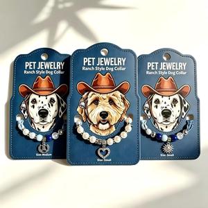 Collier pour chien style western cowboy, collier perlé avec pendentif cœur soleil et chaîne d'extension pour petits chiens - Product Image 6