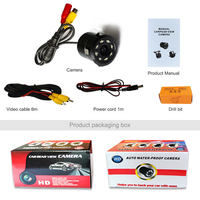 Caméra de recul avec 8 LED, caméra de recul grand angle 170 degrés, CCD IP68 étanche, vision nocturne HD 720P, caméra de recul pour voiture