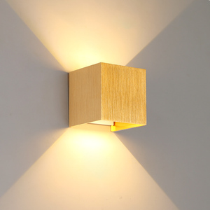 Lampe murale LED en aluminium étanche IP65 brossé 6W 12W blanc chaud CCT <span class=keywords><strong>Cube</strong></span> LED monté en surface pour porche de jardin intérieur extérieur - Product Image 3