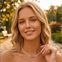 Nouveau Collier de Perles d'Eau Douce Semi-Rondes 3,5-4mm 2026 avec Fermoir Bambou à Enfouissement, Bijou Minimaliste et Élégant pour Femme