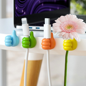 Thumb <b>Hook</b> Cable <b>Clips</b> Plastic Self Adhesive Wire Holder For Desk Organization - Product Image 1