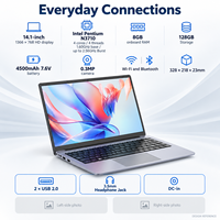 Ordinateur portable Intel N3710, écran HD 14,1 pouces, 8 Go de RAM, 128 Go de stockage, Windows 10, pour étudiants, entreprise, vente en gros OEM
