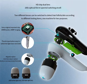 बाल विरोधी लॉस एलसीडी स्क्रीन बाल खोपड़ी और त्वचा विश्लेषक मशीन बाल तेल और नमी विश्लेषण सौंदर्य व्यक्तिगत देखभाल उत्पाद - Product Image 3