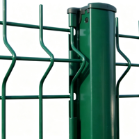 Panneaux de clôture en fer courbés 3D faciles à installer, grillage soudé amovible, 1,8 m, 2,1 m, galvanisé, revêtement PVC, clôture de jardin, chantier de construction