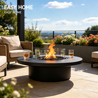 Table de foyer extérieur au gaz de grande taille pour terrasse, idéale pour les projets de loisirs extérieurs des complexes hôteliers et clubs