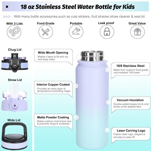 Termo de Acero Inoxidable 304 de Doble Pared con Aislamiento al Vacío, 600 ml, Aislamiento Térmico de 12-24 Horas, Ecológico, con Recubrimiento en Polvo, para Deportes - Product Image 5