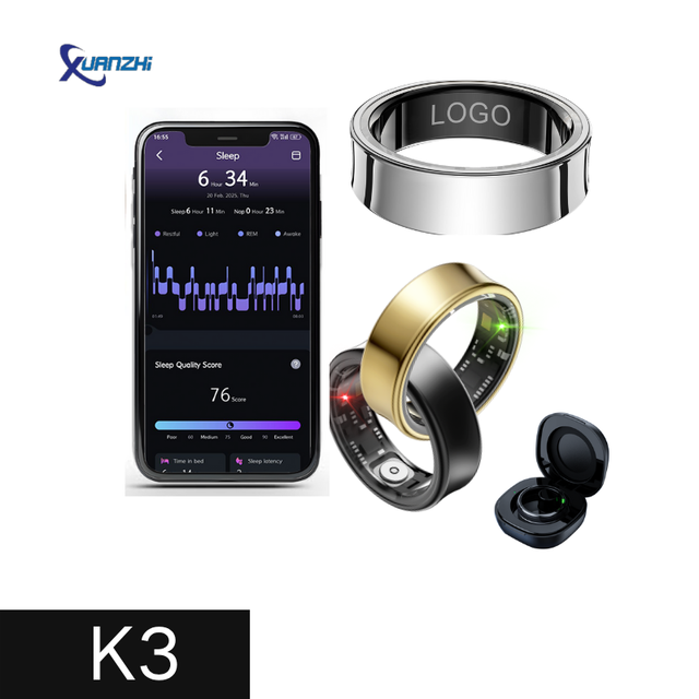 SHR Health Care Ring Smart AI Analysis Heart Rate Sleep Activity Multisports Fitness Tracker App Control IP67 Waterproof