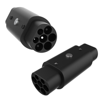 Adaptateur 32A Type 2 vers GB/T avec verrouillage, mâle Type 2 vers GB/T pour recharge de véhicules électriques, norme européenne vers norme chinoise