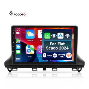Radio para Auto Podofo de 10'' 4+64G, Qualcomm 8 Núcleos, 2 <span class=keywords><strong>Din</strong></span>, Android, para Fiat Scudo 2024, CarPlay/Android Auto Inalámbrico, WiFi, 4G - Product Image 1