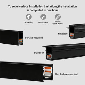 48V Lineaire Tracklight Verstelbare LED Lamp Magnetische Rail LED Track Light Inbouwmontage Zwart 2-Draads Magneet Railsysteem - Product Image 3
