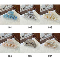 Pince à cheveux personnalisée en forme de citrouille avec fixation de queue de cheval de luxe entièrement ornée de diamants, pince à griffes creuse en acétate