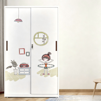Armoire métallique à 2 portes avec motifs imprimés et images de dessins animés pour filles, en acier, type casier, Malaisie