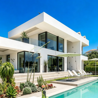 Service de conception architecturale de villas modernes, plan de maison personnalisée à 3 étages avec vue panoramique et piscine