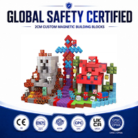 Blocs de construction magnétiques, ensemble de 200 pièces, jouets éducatifs STEM en plastique, cubes de 2 cm, pour les enfants de 3 ans et plus, cadeaux de Noël et d'anniversaire