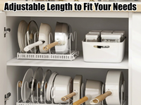 Étagère de cuisine extensible et réglable en acier au carbone de qualité supérieure, style luxe léger, sans perçage, organisateur de couvercles de casseroles multicouche, rangement moderne
