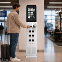 Estación de Carga Móvil de 24 Ranuras, Kiosco Publicitario de 21.5 Pulgadas, Cargador Portátil NFC de 300W, Máquina Expendedora, Certificación CE, OEM, ODM