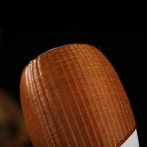 Handmade Bamboo Woven Ceramic Vase Asian Zen Style Desktop Decor For Tea Room Home Flower Arrangement - Product Image 2