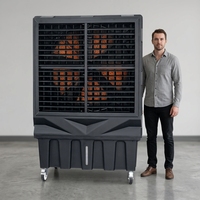 Refroidisseur d'air industriel à grand débit d'air 30000 m³/h, réservoir de 220 L, ventilateur évaporatif portable pour usine, entrepôt, atelier, 300 m²