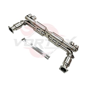 Vortex Stainless Steel Exhaust for Porsche 911 Type 996 Turbo 3.6T Performance Catback Muffler X Pipe <b>Kit</b> - Product Image 2