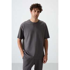 Ensemble de survêtement en coton gris foncé pour homme, décontracté, respirant, coupe ample, style basique, vêtements pour adultes - Product Image 2