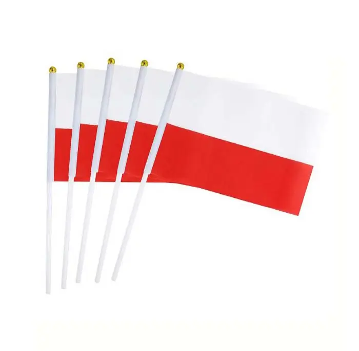 Bandera de ondas de mano pologica, Bandera de ondas de Polonia de 4x6 pulgadas, Bandera de mano de estado de poliéster, 2022