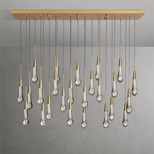 Luminaire <span class=keywords><strong>de</strong></span> décoration intérieure <span class=keywords><strong>de</strong></span> style américain pour chambre à coucher escalier hôtel villa couloir lustre en verre moderne - Product Image 3