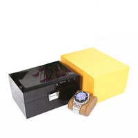Hochwertige, Hochglänzende Klavierlack Schwarz Personalisierte Holzuhrenbox Einzelne Schmuck-Uhrenaufbewahrungsbox für Audemars Piguet