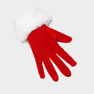 <span class=keywords><strong>Guanti</strong></span> Natalizi in Velluto Rosso con Polsino in Pelliccia Bianca per Donna e Ragazza, Accessori per Costumi di Natale - Product Image 5