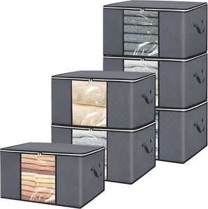 6-8L <b>Large</b> Rectangle Injection-Molded Folding Clothes Organizers Storage <b>Box</b> for Closet - Product Image 1