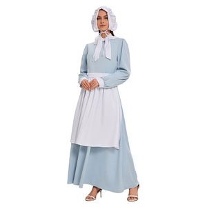 Disfraz de sirvienta Yi Xiaoyi para mujer, vestido azul para adultos, delantal, tocado, traje de Halloween para juegos de rol - Product Image 3