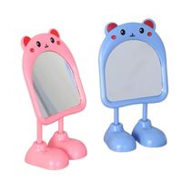 Miroir de maquillage portable en plastique durable et écologique en forme de petit ours avec grossissement 1x, cadeau promotionnel de bureau