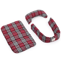 Ensemble de 3 coussins lavables pour poussette pour animaux de compagnie en polyester + coton, avec contour magnétique et appui-tête pour chiens et chats