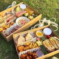 Boîtes à lunch pliables en carton ondulé de luxe pour pique-nique jetables Yafei Blanket Interactive Food