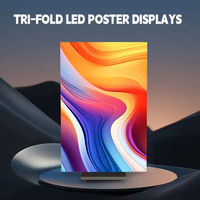 Afficheur numérique LED à pas de pixel P1.25-P2.5, signalétique publicitaire portable pour ascenseurs, intérieur/extérieur, avec design pliable