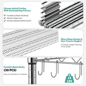 חם מכירה <span class=keywords><strong>nsf</strong></span> מוסמך 4-שכבה מתכווננת מתכת אחסון מדפים יחידה חם המוכר - Product Image 5