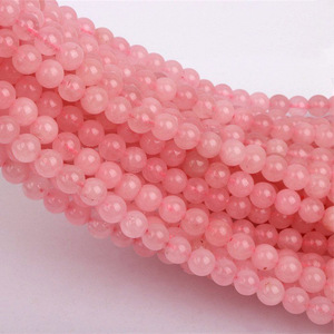 Groothandel 6mm-10mm roze ronde kristallen kralen accessoires natuurlijke steen losse kralen voor het maken van sieraden - Product Image 1