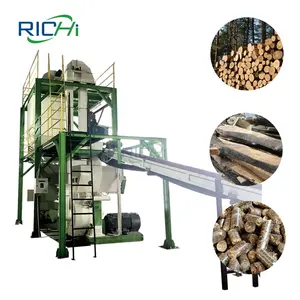 RICHI 1-100T/Jam Garis Tekan Pellet Kayu-Mesin Pellet Kayu Turki Garis Produksi Tanaman untuk Rumput Alfalfa Gergaji Jerami