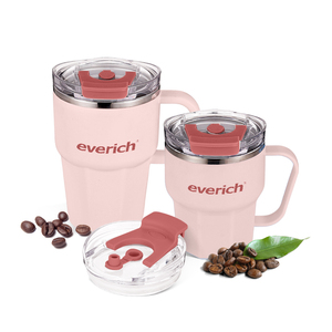 Mug à café antidérapant 360 ml 600 ml <span class=keywords><strong>en</strong></span> acier inoxydable 304 avec poignée et couvercle <span class=keywords><strong>2</strong></span> <span class=keywords><strong>en</strong></span> 1, surface personnalisable pour boissons chaudes/froides, idéal comme cadeau - Product Image 2
