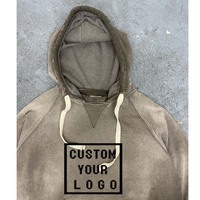 Vente en gros de sweats à capuche surdimensionnés personnalisés avec logo, dégradé ombré, effet vintage, déchiré, vieilli, bords effilochés, style rétro streetwear