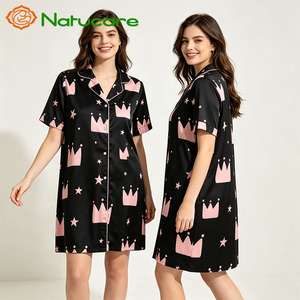 Nouvelles chemises de nuit pour femmes à manches longues, pyjamas pour mères en viscose de bambou de haute qualité, vêtements de nuit doux pour femmes, <span class=keywords><strong>robe</strong></span> de pyjama pour maman - Product Image 4