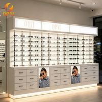 Présentoir de lunettes de soleil personnalisé en gros avec logo, éclairage LED et verrouillage pour vitrines d'opticiens