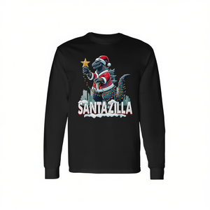 Santazilla Kaiju Christmas Dinosaur T-shirt à manches longues pour garçons - Product Image 2
