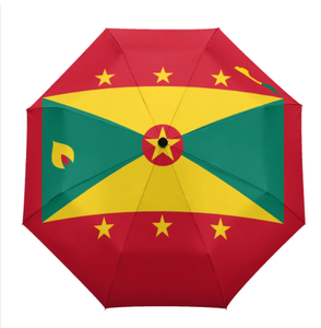Parapluie drapeau dominicain, parapluies automatiques imperméables pour femmes et hommes, parapluie d'extérieur avec bouton d'ouverture et de fermeture automatiques, revêtement anti-UV - Product Image 4