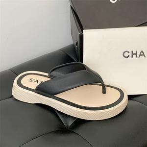Chanclas de Moda para Mujer, Diseño Colorblock, Forro de Cuero Resistente, Antideslizantes, para Primavera, Uso en Casa, Playa y Exteriores - Product Image 5