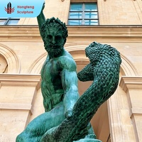 Famosa Figura Clásica de la Mitología Griega, Estatua Decorativa para Jardín, Reproducción de la Escultura de Bronce del Dios Hércules Luchando Contra la Serpiente