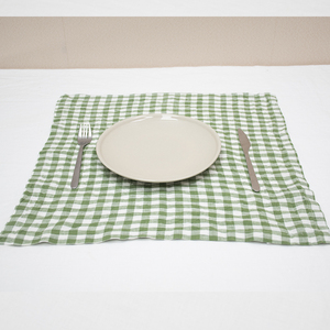 Oeko Tex Green Gingham Check hand gefertigten Hohlsaum Stein gewaschen 100 Prozent Französisch Leinen Tischs ervietten - Product Image 2